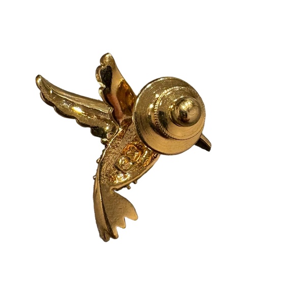 Avon Pin  Hummingbird Gold Tone Red Garnet Birthstone Collectible Vintage - Picture 2 of 2